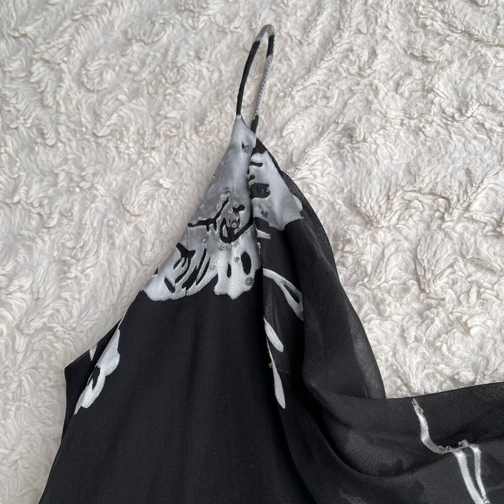 Alex Evenings beaded floral silk slip dress with matching scarf formal cocktail - Picture 7 of 17